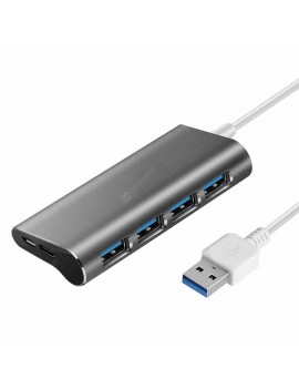 4-port Aluminum Alloy USB 3.0 HUB 5Gbps Super Speed 0.6m / 1m USB HUB Type-C Micro USB Charging Splitter For Desktop Laptop