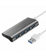 USB Accessories - 4-port Aluminum Alloy USB 3.0 HUB 5Gbps Super Speed 0.6m / 1m USB HUB Type-C Micro USB Charging Splitter For Desktop Laptop