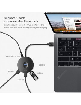 Baseus USB HUB USB 3.0 USB C HUB for MacBook Pro Surface USB Type C HUB USB 2.0 Adapter with Micro USB for Computer USB Splitter