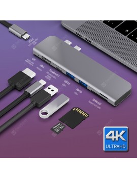 USB 3.1 Type-C Hub To HDMI Adapter 4K Thunderbolt 3 USB C Hub with Hub 3.0 TF SD Reader Slot PD for MacBook Pro/Air 2018/2019
