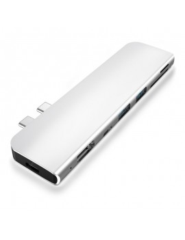 USB 3.1 Type-C Hub To HDMI Adapter 4K Thunderbolt 3 USB C Hub with Hub 3.0 TF SD Reader Slot PD for MacBook Pro/Air 2018/2019