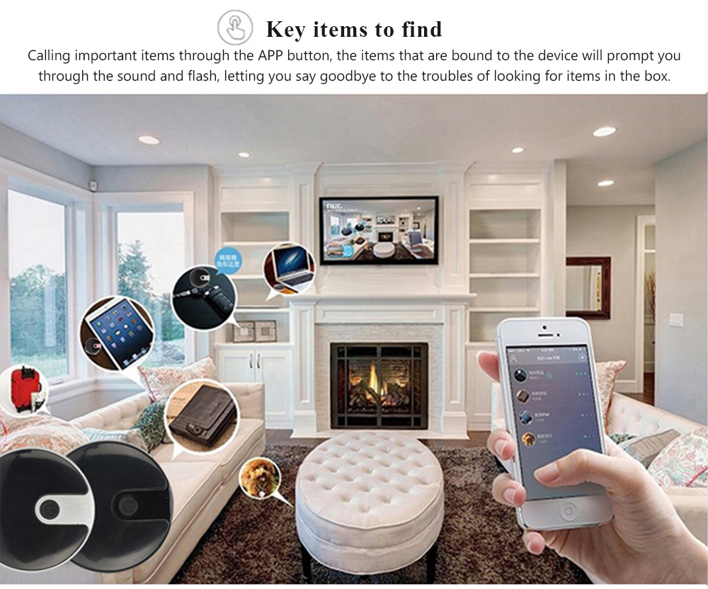 Wireless Mini Smart Anti-theft Device Alarm Bluetooth Tracker Locator Anti-lost Key Finder - Black Wireless Mini Smart Anti-theft Device Alarm Bluetooth Tracker Locator Anti-lost Key Finder - Black