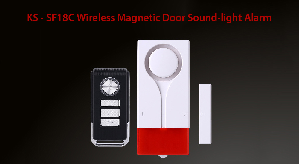 KS - SF18C Wireless Magnetic Door Sound-light Alarm Remote Control Indoor Security Sensor - White KS - SF18C Wireless Magnetic Door Sound-light Alarm Remote Control Indoor Security Sensor - White