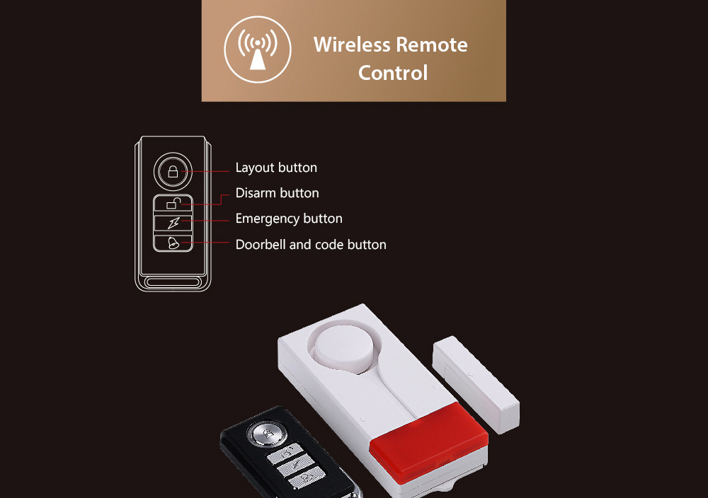 KS - SF18C Wireless Magnetic Door Sound-light Alarm Remote Control Indoor Security Sensor - White KS - SF18C Wireless Magnetic Door Sound-light Alarm Remote Control Indoor Security Sensor - White