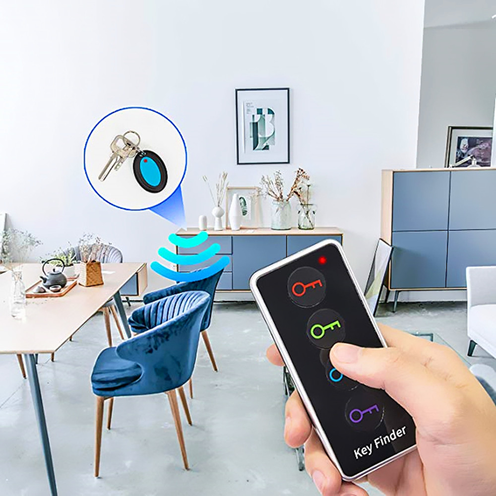 Wireless RF Item Locator/Key Finder with LED Flashlight and Base Support- Black Wireless RF Item Locator/Key Finder with LED Flashlight and Base Support- Black