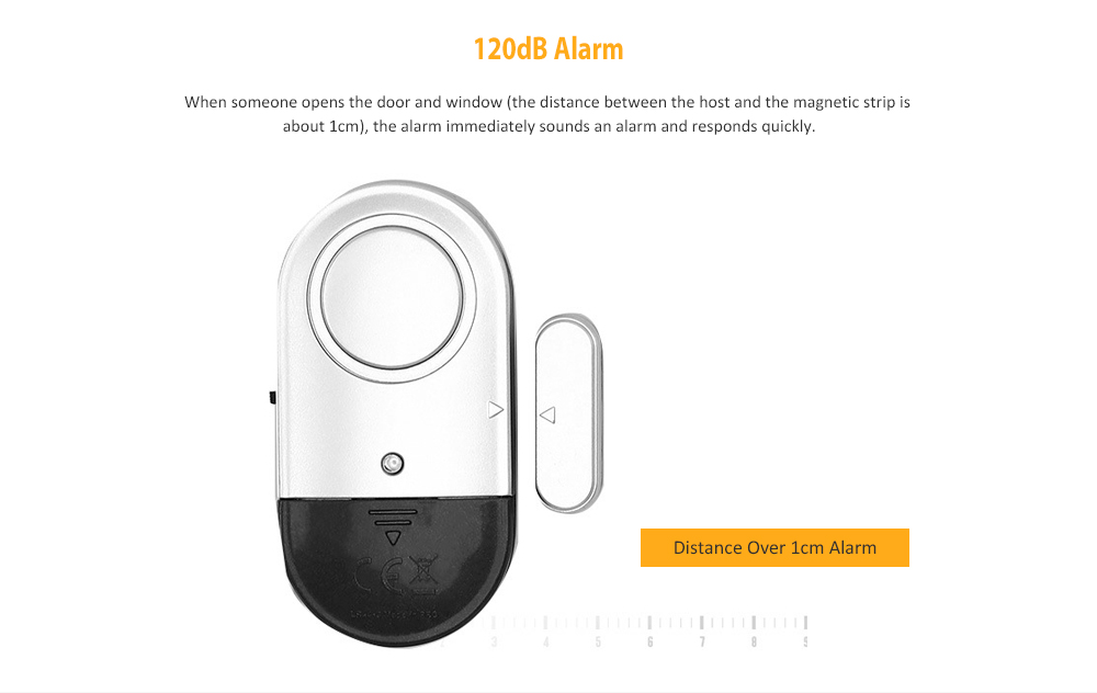 Home Magnetic Door Window Sensor Alarm- Silver Home Magnetic Door Window Sensor Alarm- Silver