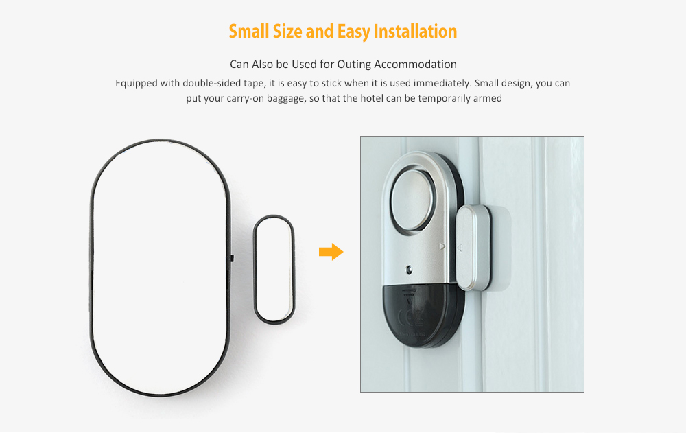 Home Magnetic Door Window Sensor Alarm- Silver Home Magnetic Door Window Sensor Alarm- Silver