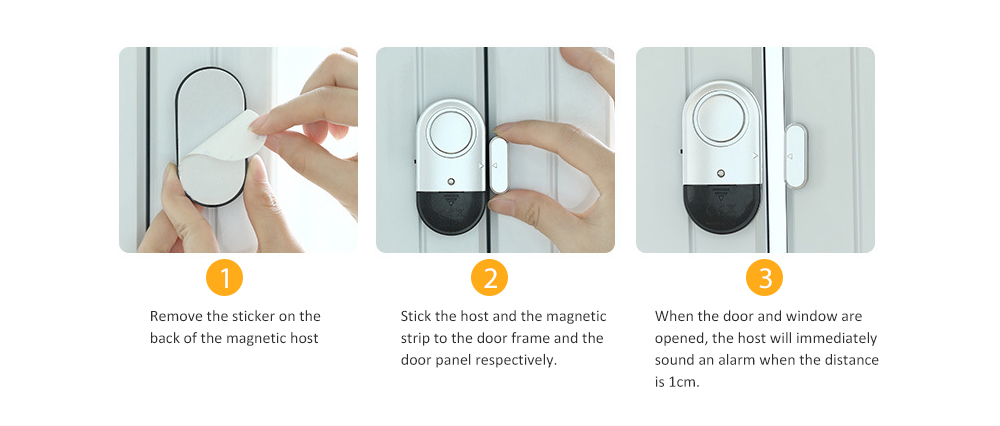 Home Magnetic Door Window Sensor Alarm- Silver Home Magnetic Door Window Sensor Alarm- Silver