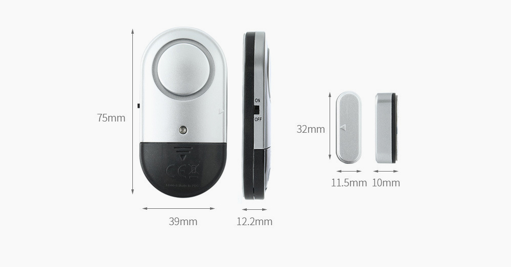 Home Magnetic Door Window Sensor Alarm- Silver Home Magnetic Door Window Sensor Alarm- Silver