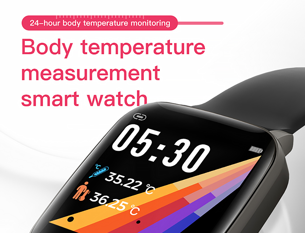 DT29 Thermometer Bracelet Temperature Smartwatch Fitness Tracker Multi Sports Model Watch Face Smart Watch with Medical Grade Chip - Black DT29 Thermometer Bracelet Temperature Smartwatch Fitness Tracker Multi Sports Model Watch Face Smart Watch with Medical Grade Chip - Black