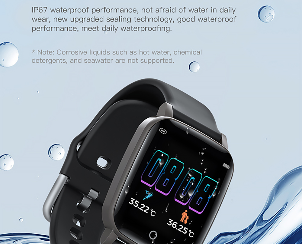 DT29 Thermometer Bracelet Temperature Smartwatch Fitness Tracker Multi Sports Model Watch Face Smart Watch with Medical Grade Chip - Black DT29 Thermometer Bracelet Temperature Smartwatch Fitness Tracker Multi Sports Model Watch Face Smart Watch with Medical Grade Chip - Black
